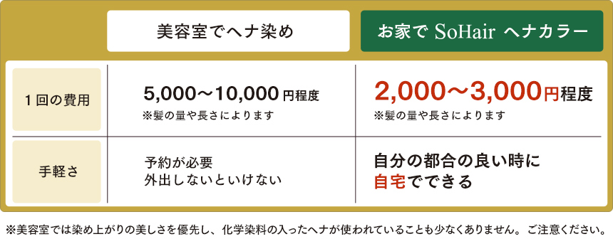 美容室でヘナ染め　お家でSoHairヘナカラー