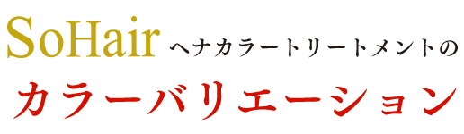 SoHairヘナカラートリートメントのカラーバリエーション